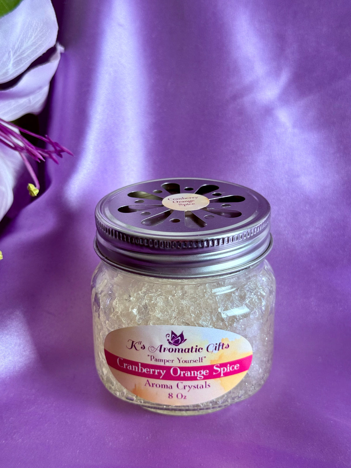 Cranberry Orange Spice 8 Oz Jar of Aroma Crystals