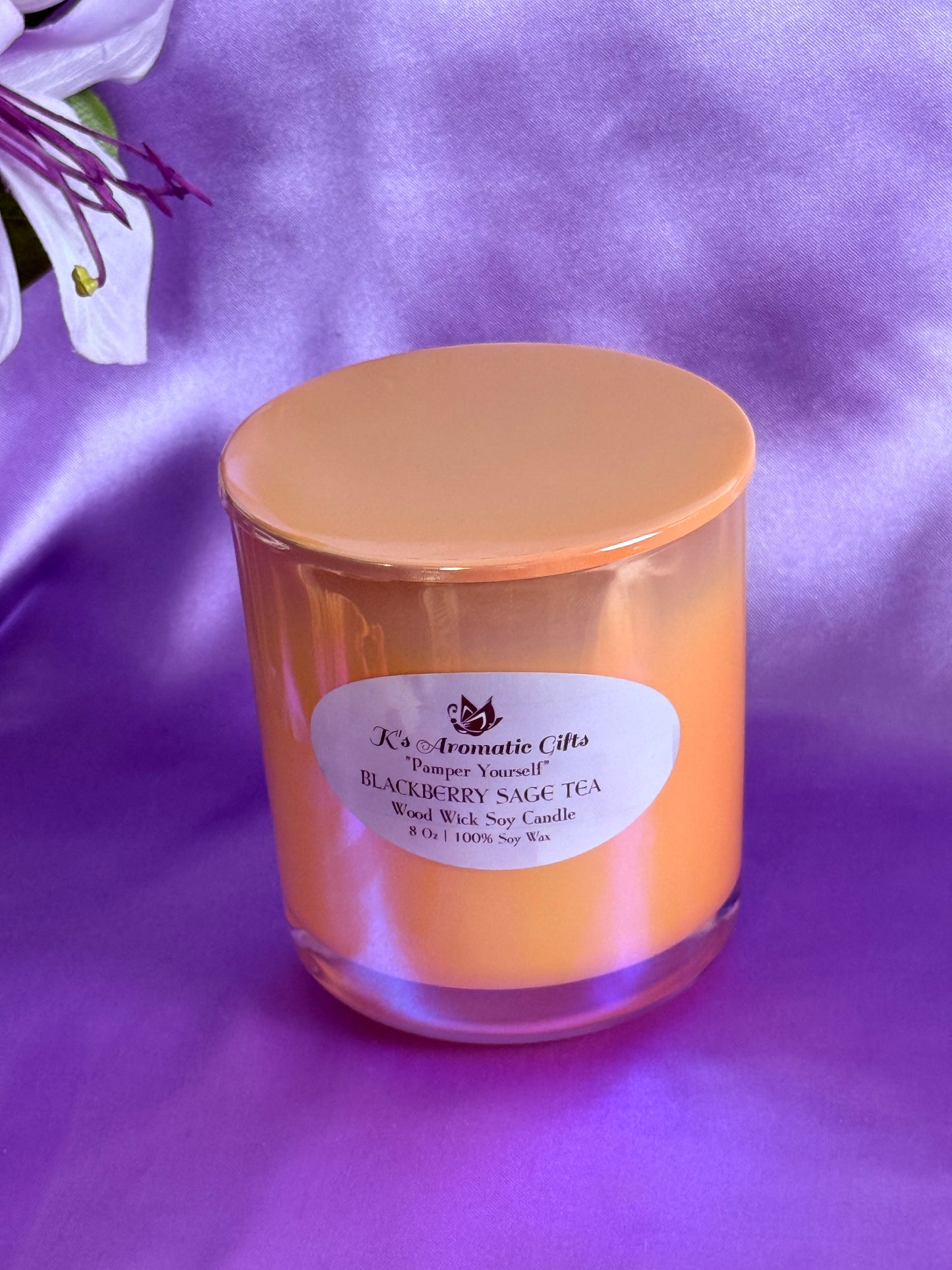 Blackberry Sage Tea Handcrafted Soy Candle