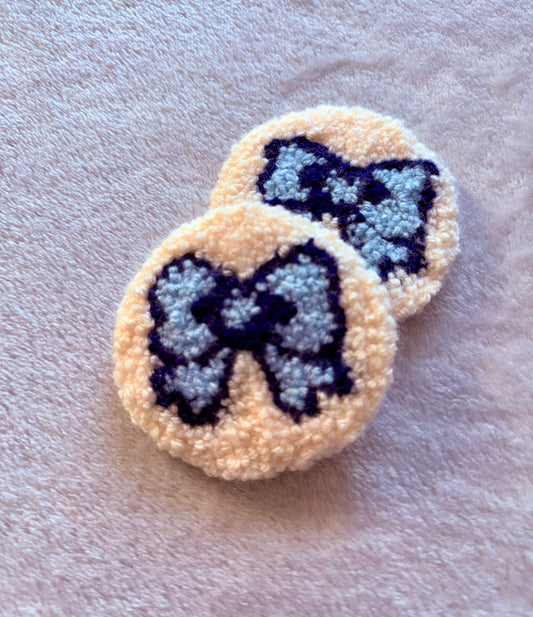 Bow Punch Needle Car Coasters