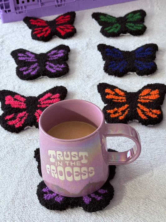 Butterfly Punch Needle Mug Coasters