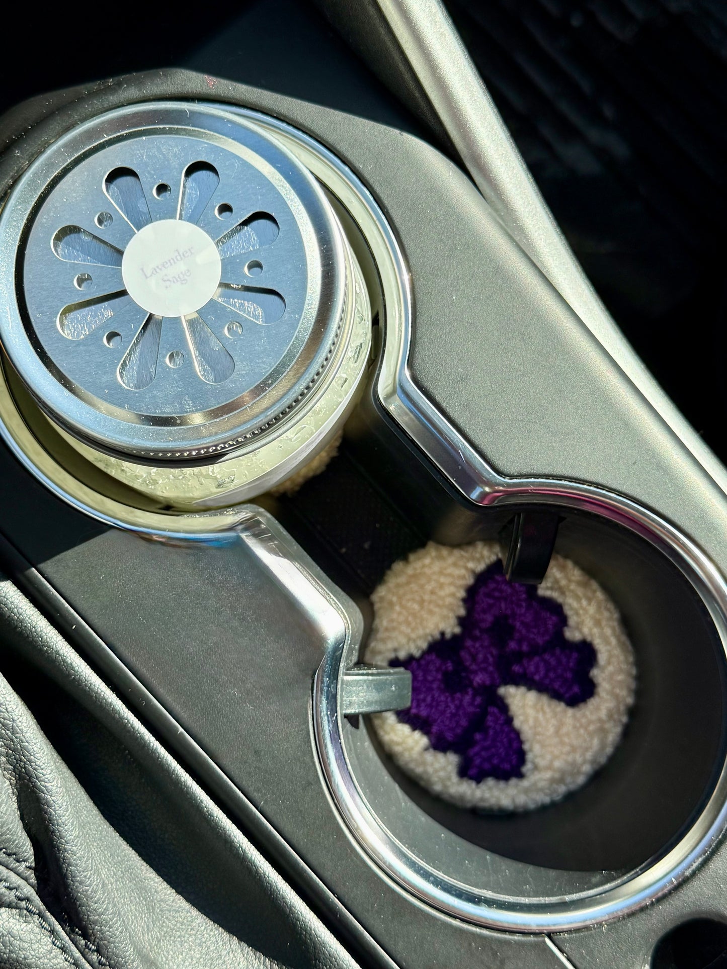 Bow Punch Needle Car Coasters