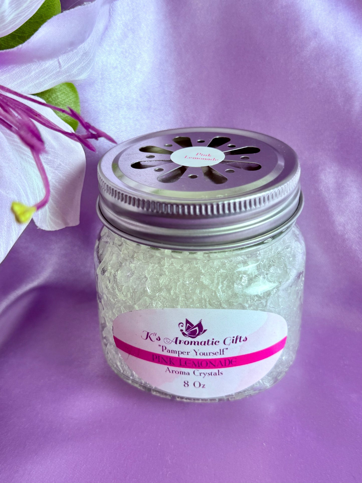 Pink Lemonade 8 Oz Jar of Aroma Crystals