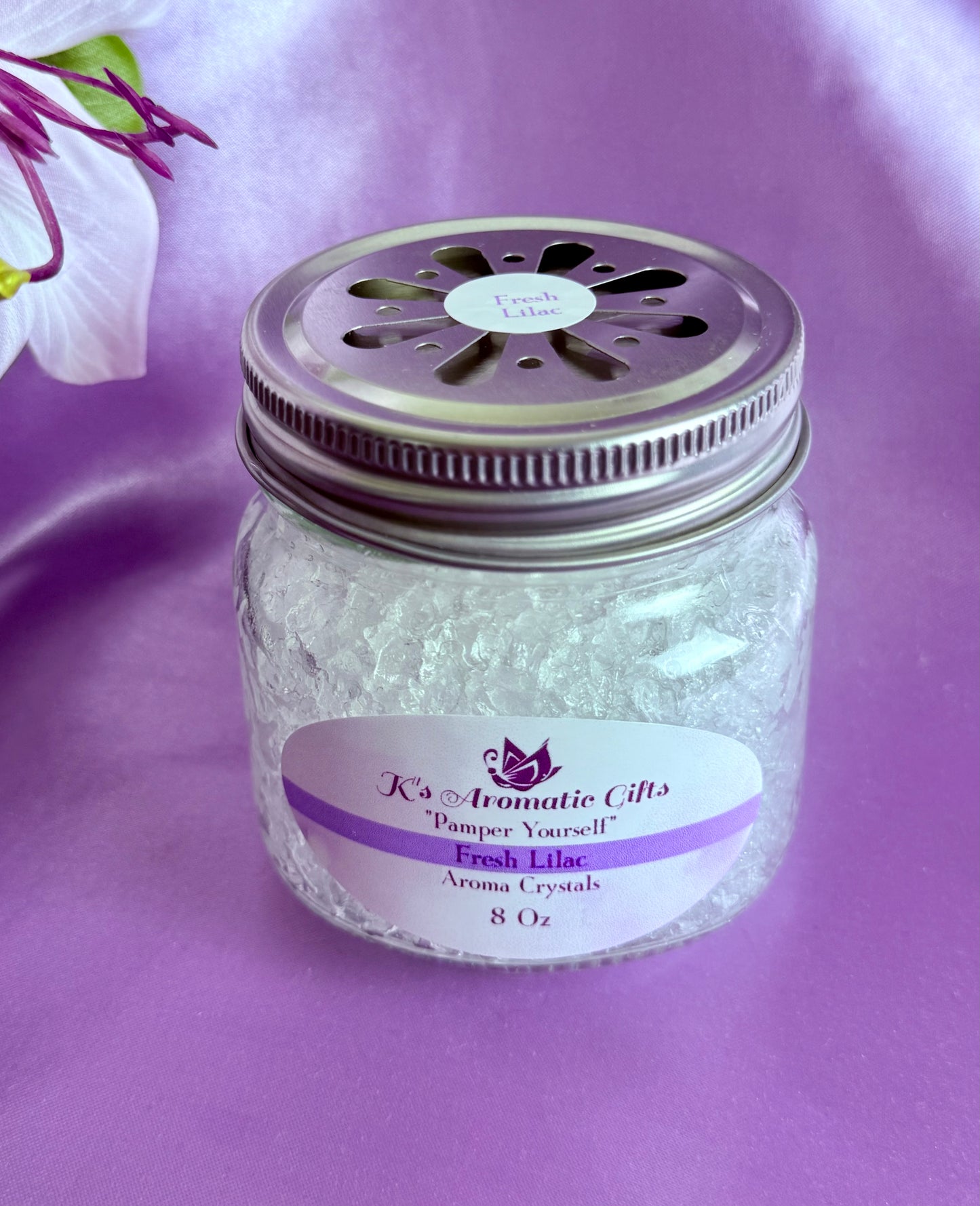 Fresh Lilac 8 Oz Jar of Aroma Crystals