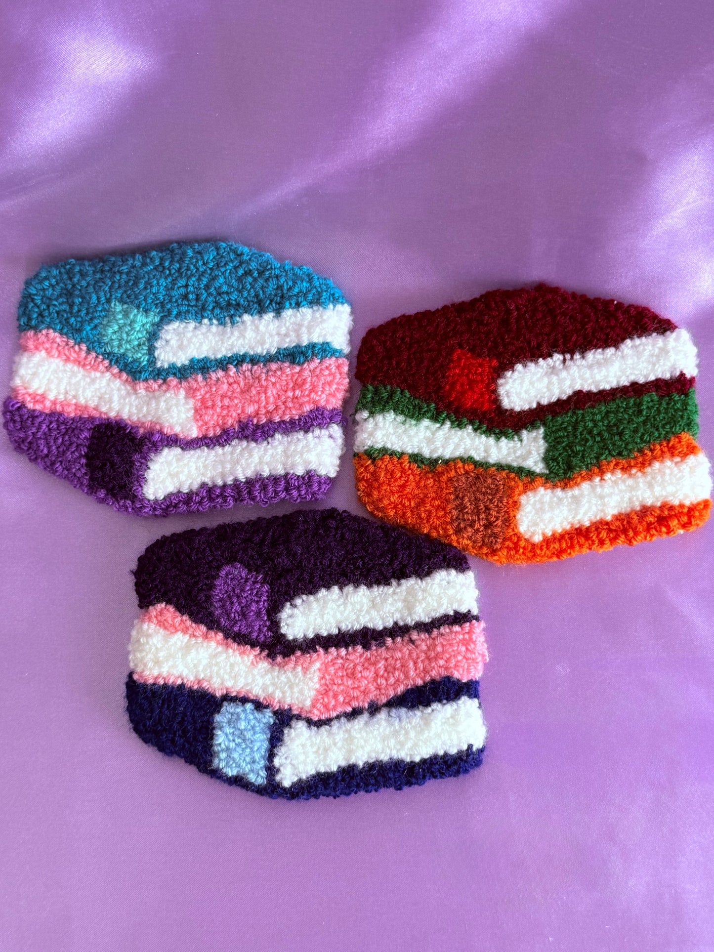 Books Punch Needle Mug Coasters