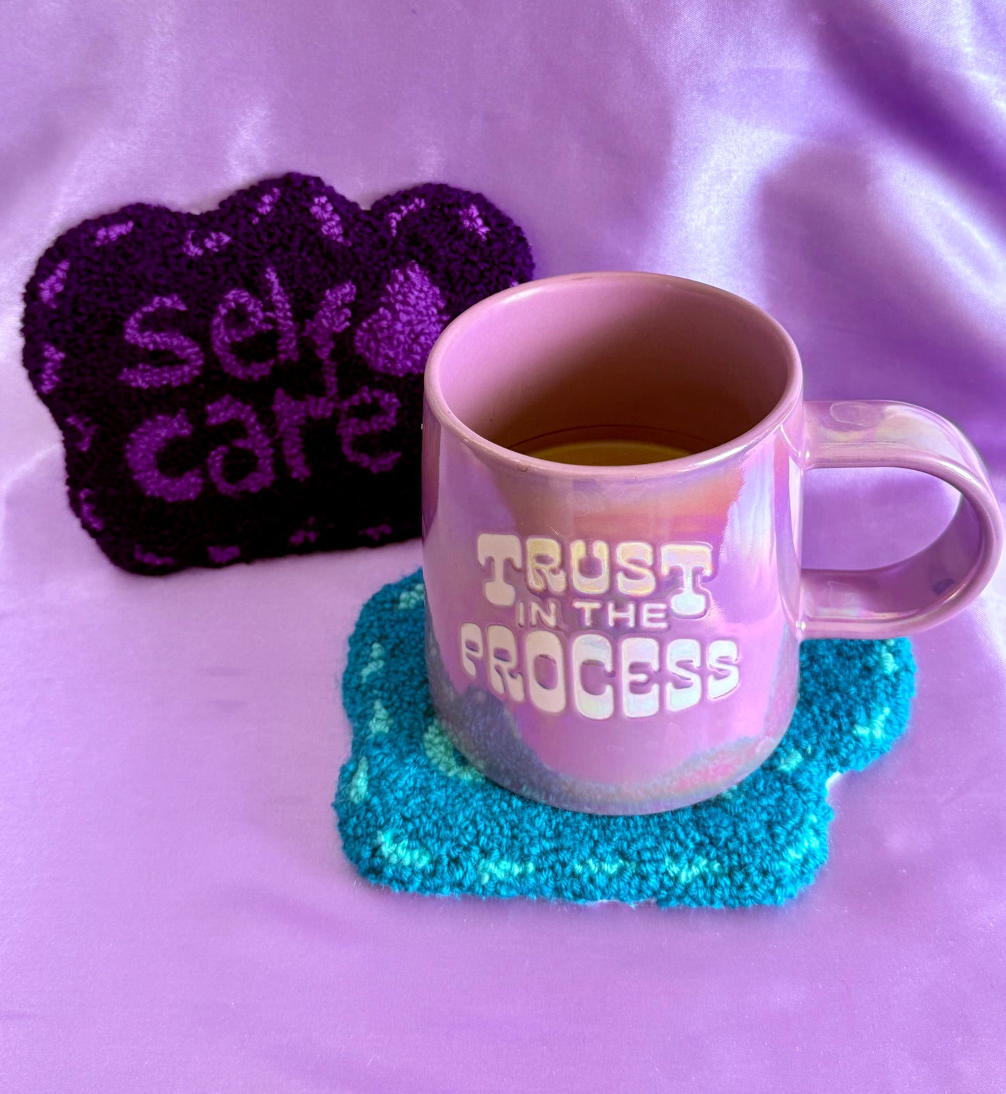 Self-Care Punch Needle Mug Coasters