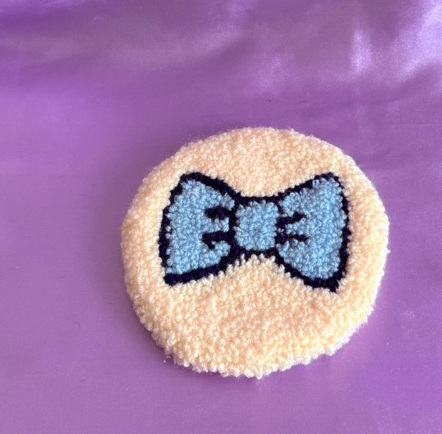 Bow Tie Punch Needle Mug Coasters