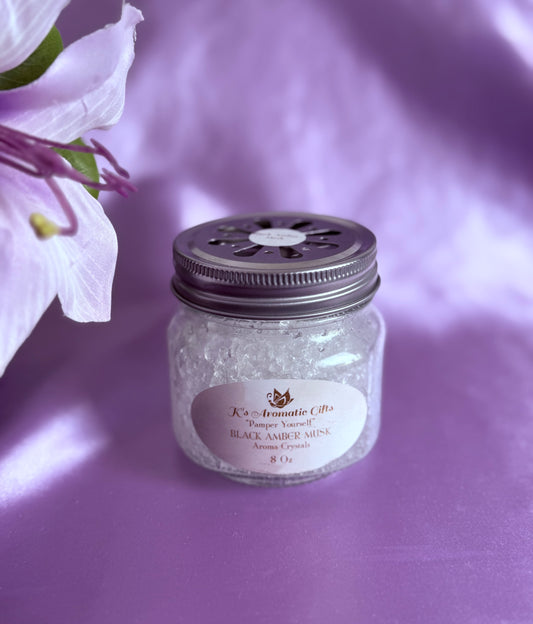 Black Amber Musk 8 Oz Jar of Aroma Crystals