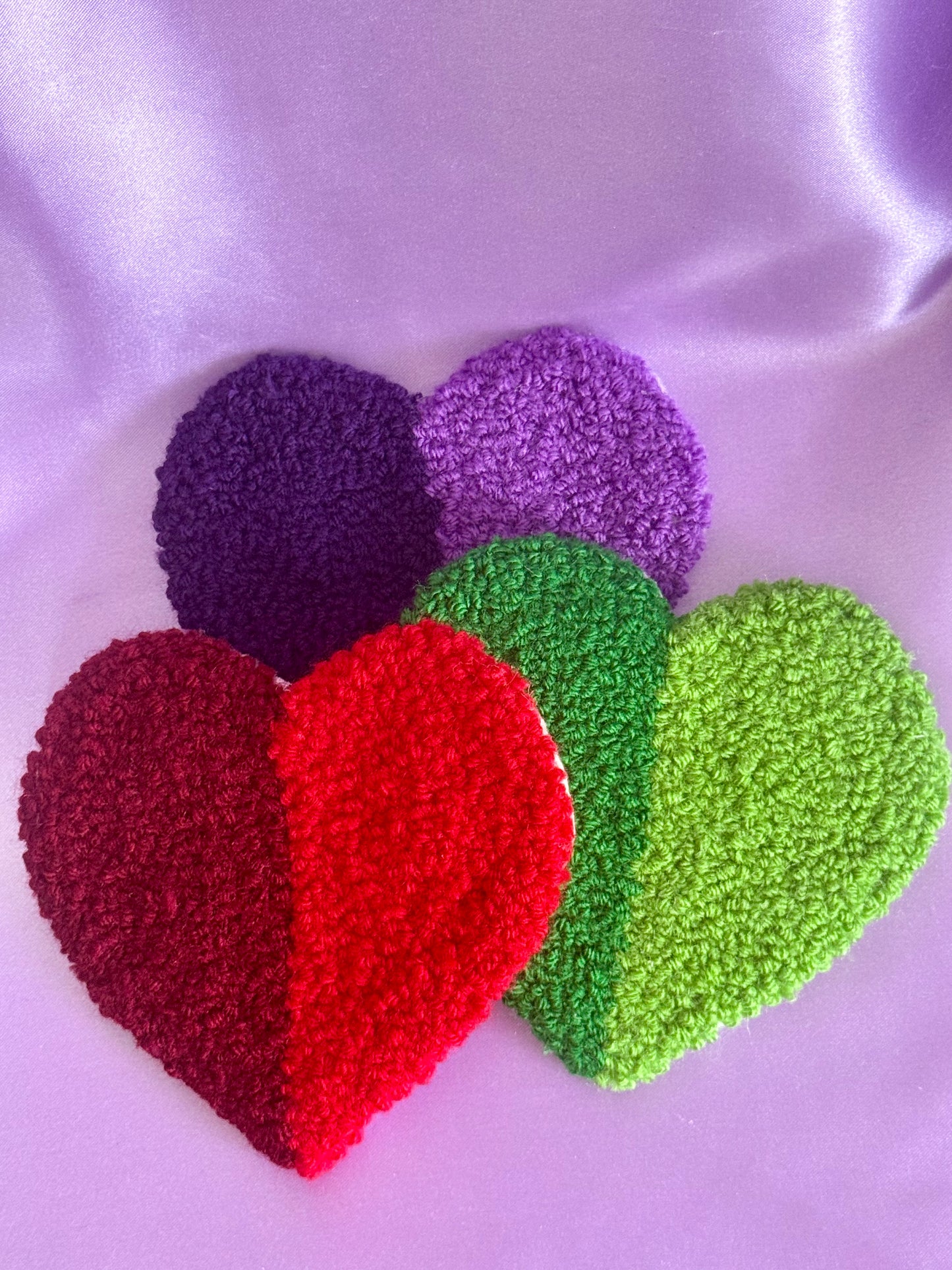 Heart Punch Needle Mug Coasters