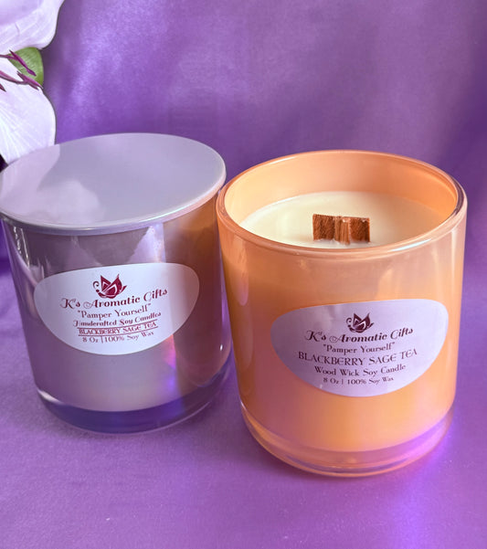 Blackberry Sage Tea Handcrafted Soy Candle