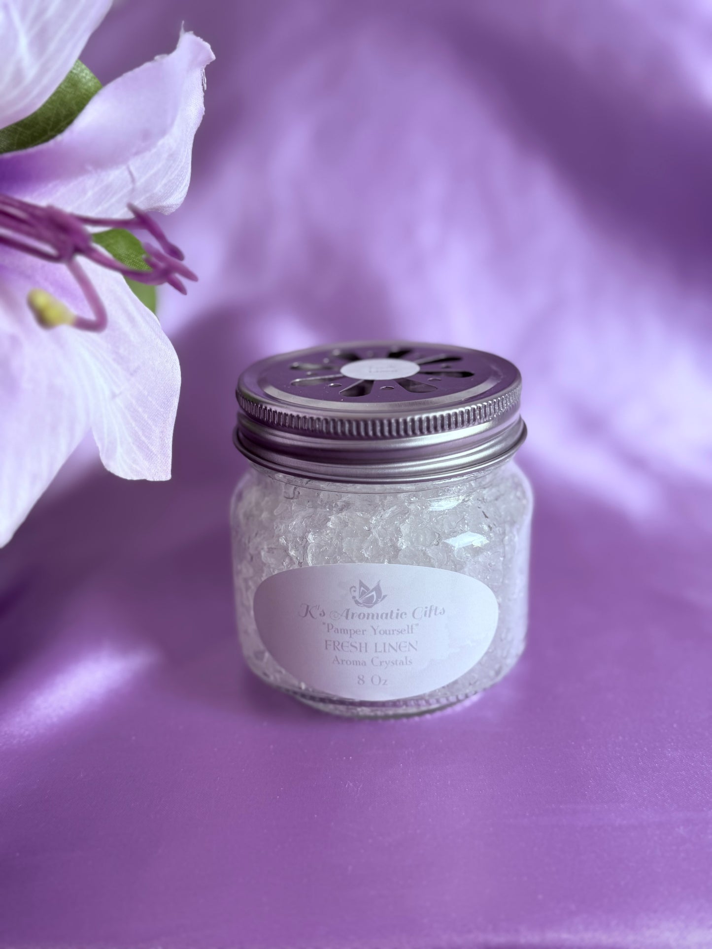 Fresh Linen 8 Oz Jar of Aroma Crystals