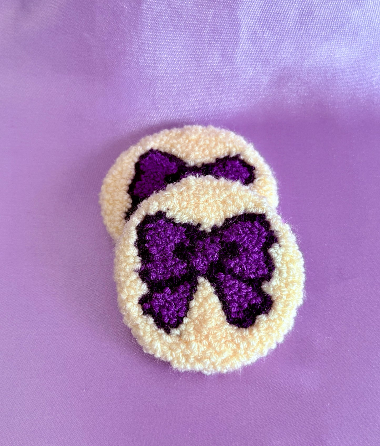 Bow Punch Needle Car Coasters