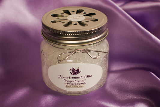 Black Amber Musk 8 Oz Jar of Aroma Crystals