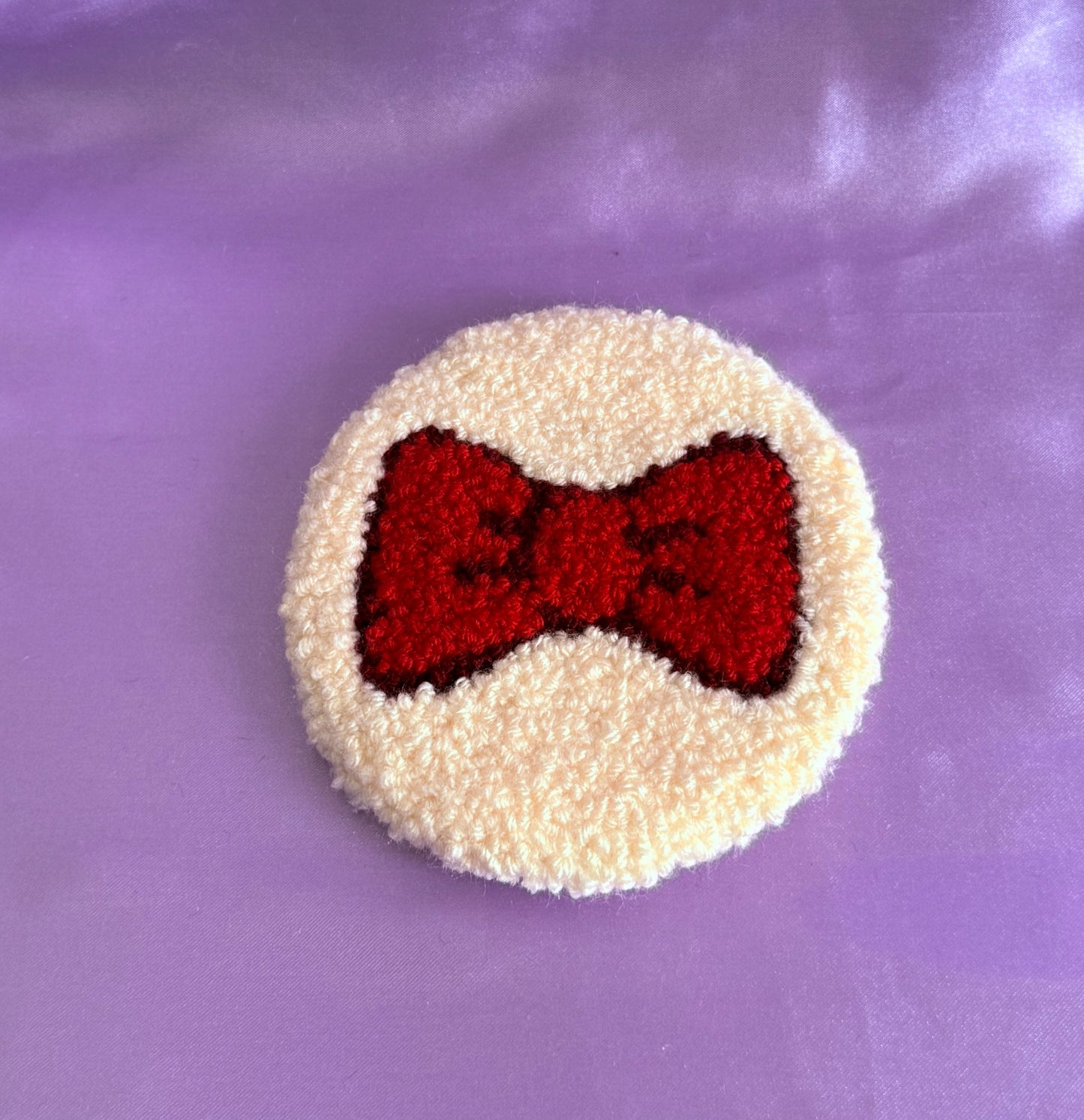 Bow Tie Punch Needle Mug Coasters