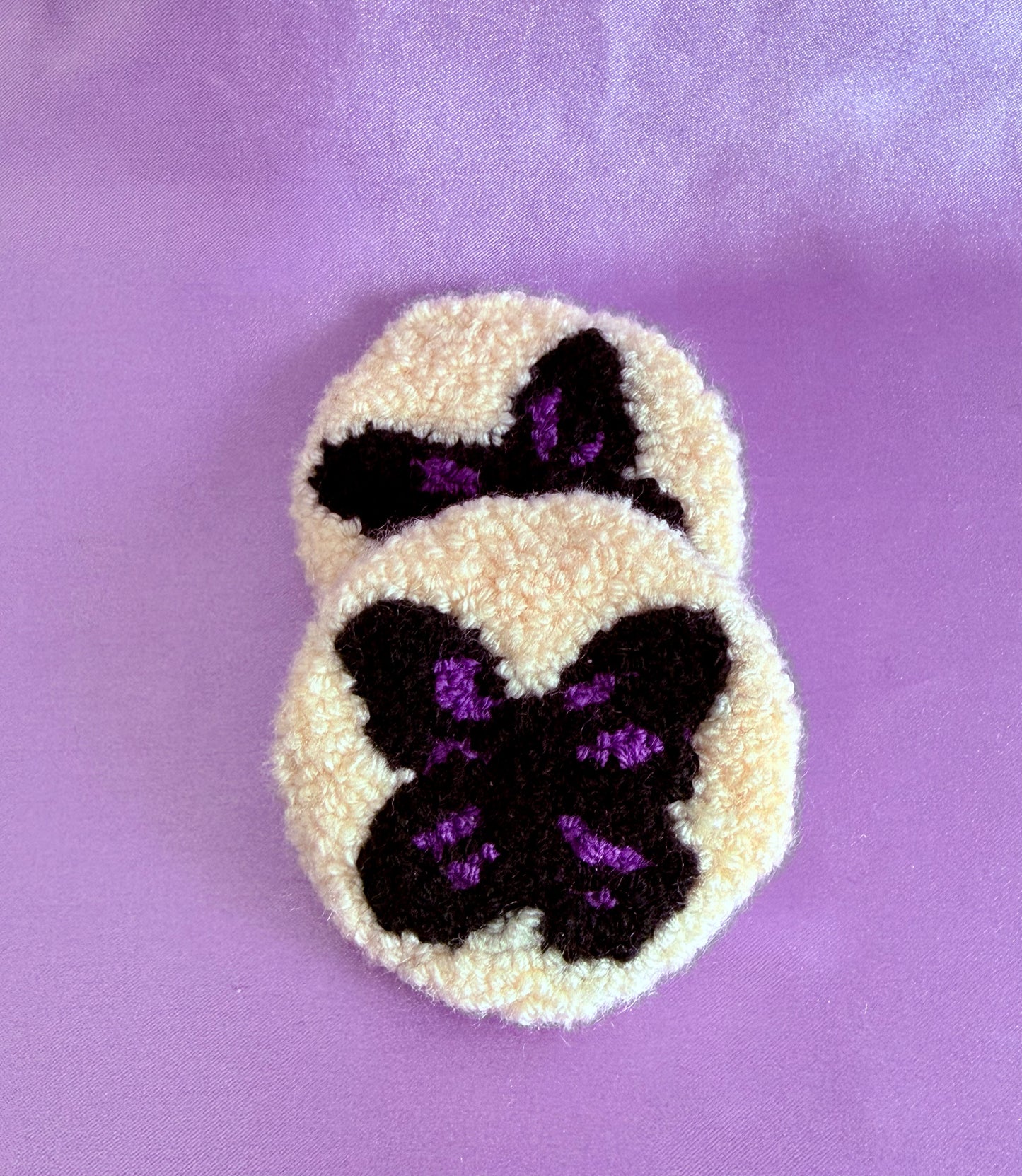 Butterfly Punch Needle Car Coasters