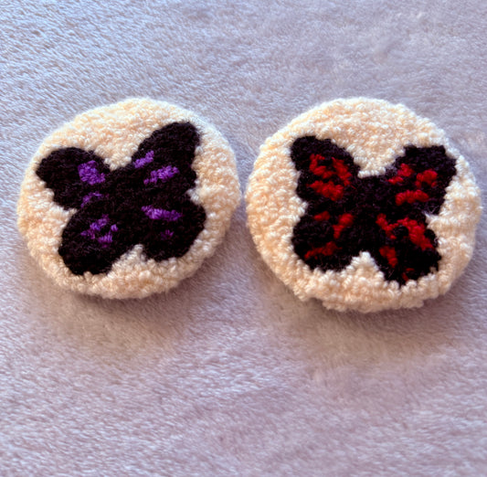 Butterfly Punch Needle Car Coasters