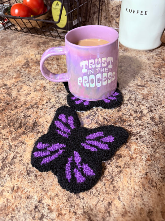 Butterfly Punch Needle Mug Coasters
